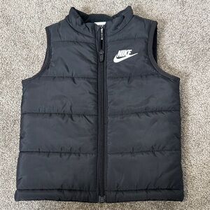 Kids 3T Nike Black Quilted Puffer Vest Full zipper